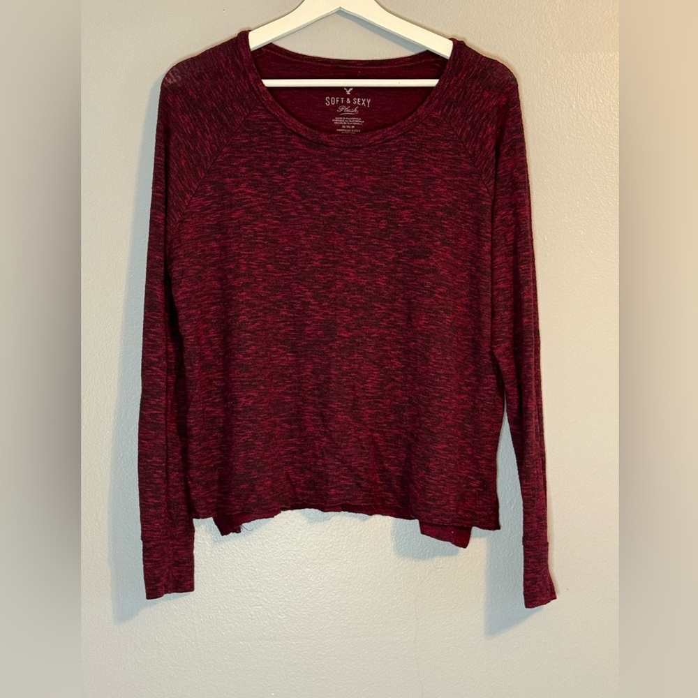 Soft & Sexy American Eagle Long Sleeve Red Top Size: M